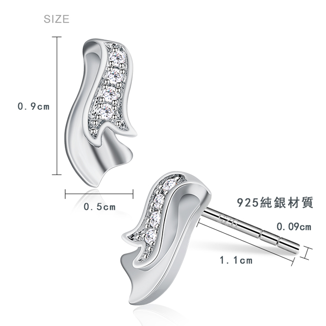 925純銀耳環 AchiCat 純銀飾 優雅緞帶