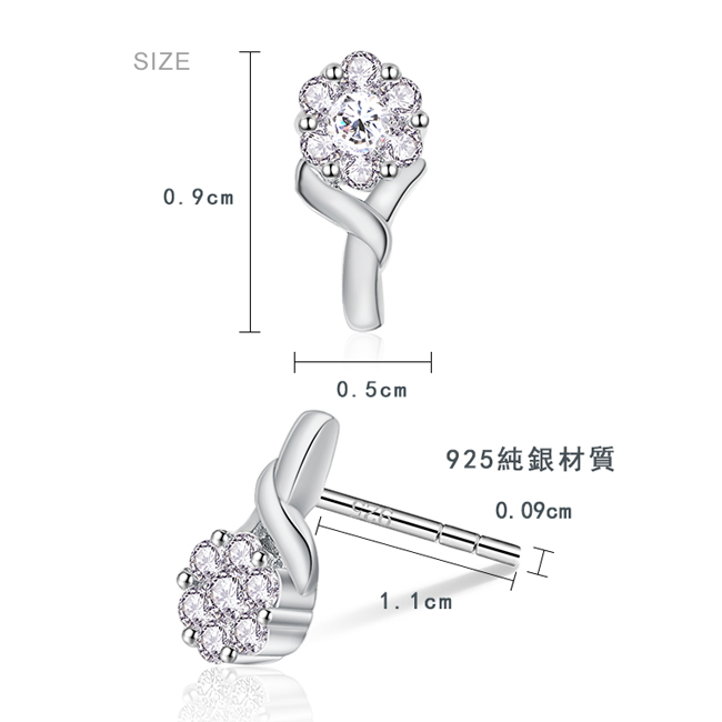 925純銀耳環 AchiCat 純銀飾 花語呢喃