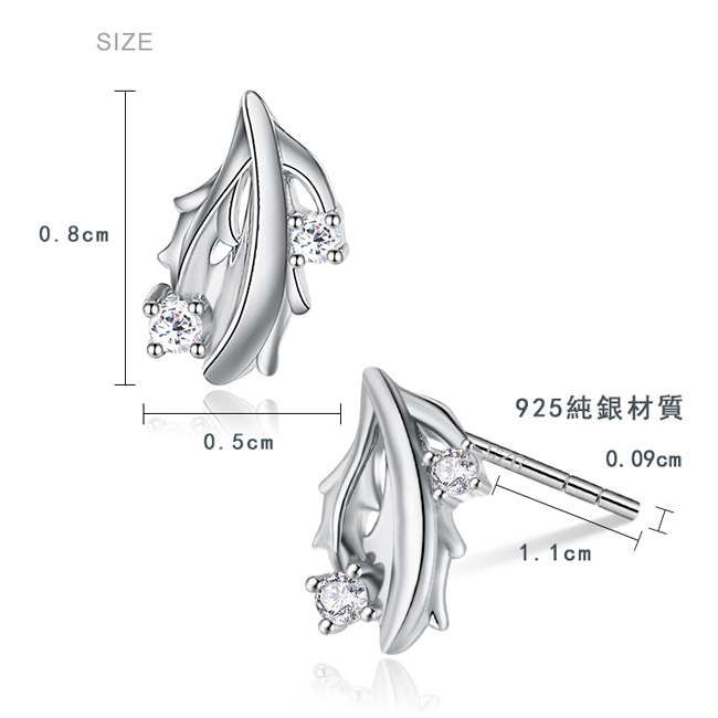 925純銀耳環 AchiCat 純銀飾 落葉