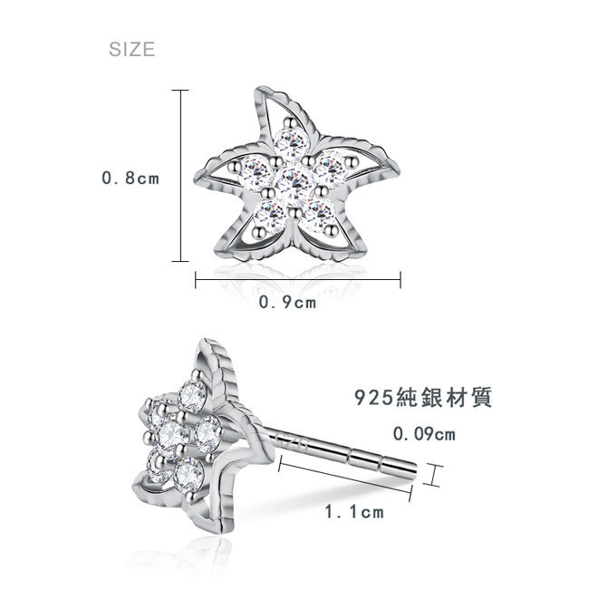 925純銀耳環 AchiCat 純銀飾 俏皮海星