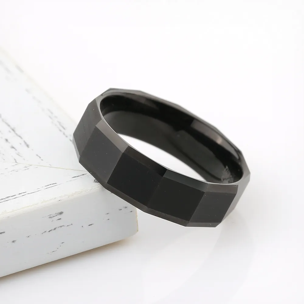 寬版黑色戒指