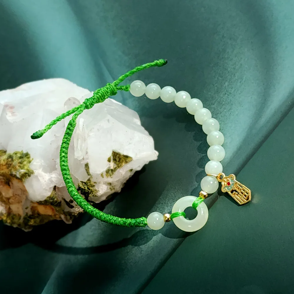 和田玉蠟繩手鍊
