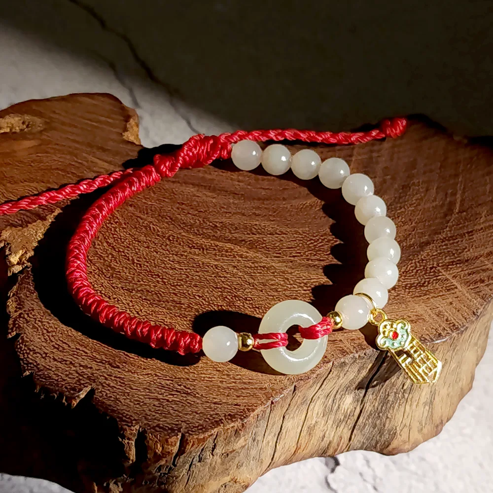 和田玉蠟繩手鍊