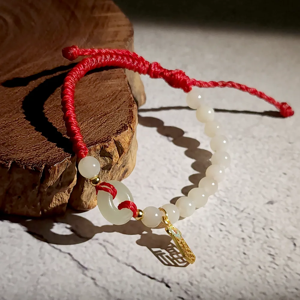 和田玉蠟繩手鍊